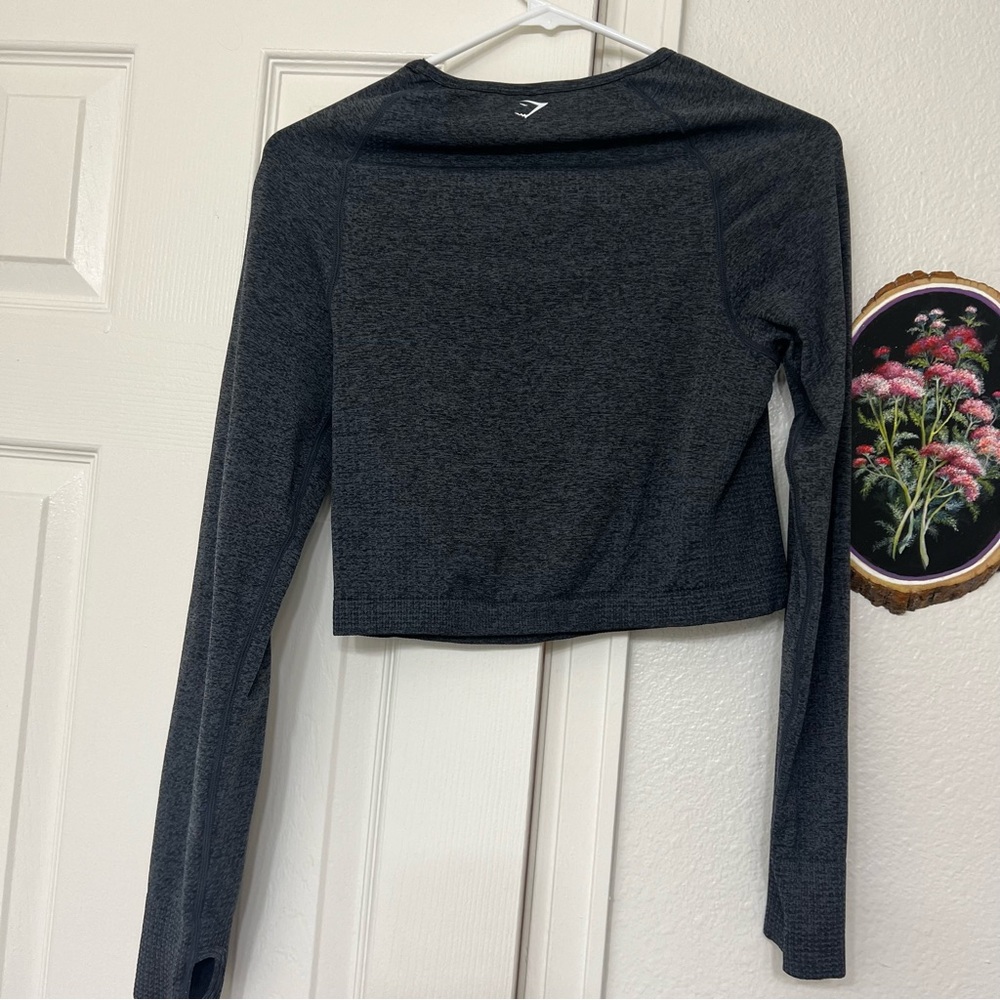 Gymshark Gray Solid Basic Athletic Active Long Sl… - image 2